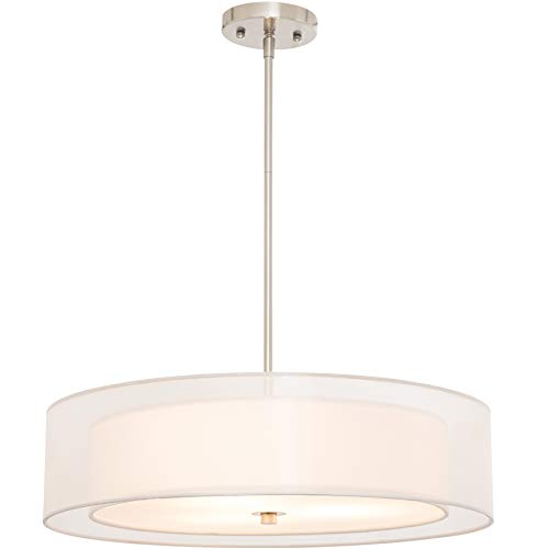 Buy VONLUCE 3 Light Double Drum Pendant Light, 20