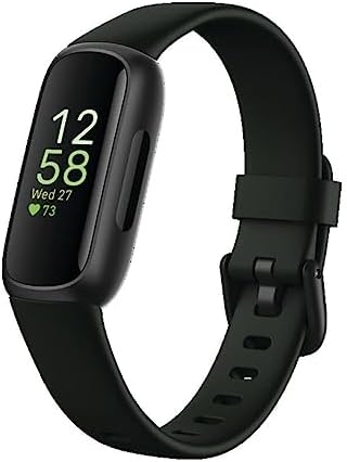 Fitbit Inspire 3 Health &-Fitness-Tracker with Stress Management, Workout Intensity, Sleep Tracking, 24/7 Heart Rate and more, Midnight Zen/Black One Size (S & L Bands Included)