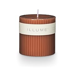 ILLUME Beautifully Done Small Fragranced Pillar Candle, Terra Tabac