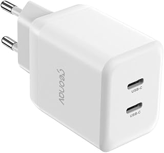 Geonav Carregador Universal SuperPower GaN Duo, 35W, 2 X USB-C Power Delivery, CH35PDWT, Branco