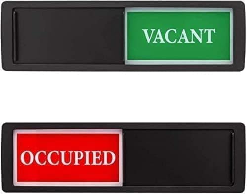 Vacant Occupied Office Sign, Occupied Sign for Bathroom Door, Privacy Sign for Home Restroom Conference Room, Occupied Vacant Sign for Restaurant Hotel Hospital, 7'' x 2'' - Black