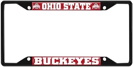 FANMATS 31272 Ohio State Buckeyes Metal License Plate Frame Black Finish