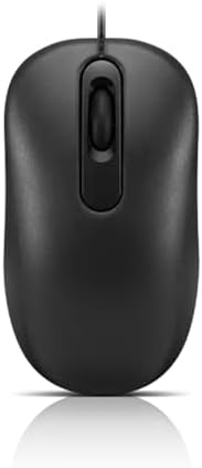 Lenovo 100 Wired USB Computer Mouse for PC, Laptop, Computer with Windows - Full-Size - Ambidextrous Design - 3 Buttons - Red Optical Sensor – Black