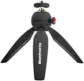 Manfrotto MTPIXIMII-B, PIXI Mini Tripod with Handgrip for Compact System Cameras, for DSLR, Mirrorless, Video, Made in Italy, Technopolymer and Aluminum, Black