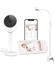 NETVUE Camara Vigilancia Bebe con Soporte 4 en 1, Inalámbrico 5&#34; Vigilabebes con Camara, 1080P Baby Monitor con App, Visión Nocturna, Audio Bidireccional, VOX, Detección de llanto, Análisis del sueño