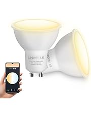 Lepro GU10 Smart Bulbs, Warm to Cool White, Dimbare LED Spot Lights, Werkt met Alexa en Google Home, Geen Hub Vereist (4.5W=50W, 410lm, 2700K-6500K, 2.4GHz WiFi), Plastic+Al, 4.5 W, Daglicht, 2 stuks