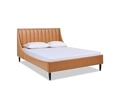 Sandy Wilson Home Marlowe Platform Bed Set, Queen, Caramel Tan Brown