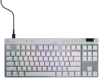 Logitech G PRO X TKL Rapid Tenkeyless Wired Gaming Keyboard with Magnetic Analog Switches, Rapid Trigger Mode, Adjustable Actuation, and Customizable RGB Lighting - White