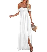 Happy Sailed Women's 2023 Summer Smocked Off The Shoulder Maxi Dresses Ruffle Short Sleeve A Line...