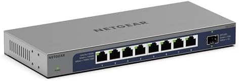 NETGEAR 8-Port 1G/10G Gigabit Ethernet Unmanaged Switch (GS108X) - with 1 x 10G SFP+, Desktop or Wall-Mount, Limited Lifetime Protection