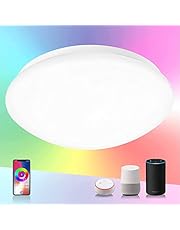 SYLSTAR Alexa Smart LED Dechkenlamp, 20 W, 1500 lm, WiFi &amp; Buetoth plafondlamp, dimbaar, RGB+CW (2700-6500 K) kleurwissellamp, compatibel met Alexa Google Home, geen hub nodig [energieklasse A+]