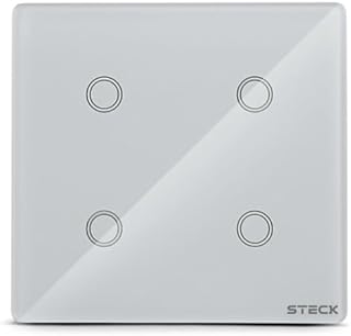 Steck, Interruptor Inteligente 4X4", Touch Wi-Fi Steck Ambiente Conectado, 4 Módulos, Bivolt, Branco