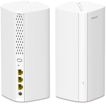 Tenda AX3000 Mesh WiFi 6 System Nova MX12-5000 sq.ft WiFi Coverage - Whole Home WiFi Mesh System - 1.7 GHz Quad-Core CPU - Dual-Band Mesh Network for 160+ Devices - 3 Gigabit Ports per Unit - 2-Pack