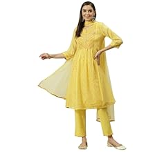 BIBA Women Polyester Kalidar Solid Suit Set