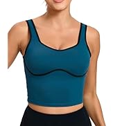 RUNNING GIRL Sports Bras for Women,Longline Workout Crop Tank Tops Padded with Built in Shelf Pad...