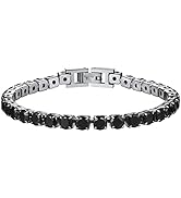 PROSTEEL Cubic Zirconia Classic Tennis Bracelet for Women, 18K Gold Plated Stainless Steel Clear/...