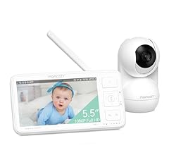 Momcozy Vigilabebés Full HD 1080P de 5,5 pulgadas sin cámara wifi, visión nocturna infrarroja de 5800 mAh batería de 120 ho…