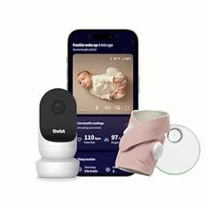 Owlet® Dream Duo Smart Baby Monitor: FDA-Cleared Dream Sock® Plus Owlet Cam 2- Tracks &amp; Notifies for Pulse Rate &amp; Oxygen While Viewing Baby in 1080p HD WiFi Video