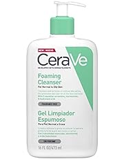 CeraVe Gel Limpiador Espumoso Libre de Fragancia para Piel Normal o Grasa - 1 x 473 ml