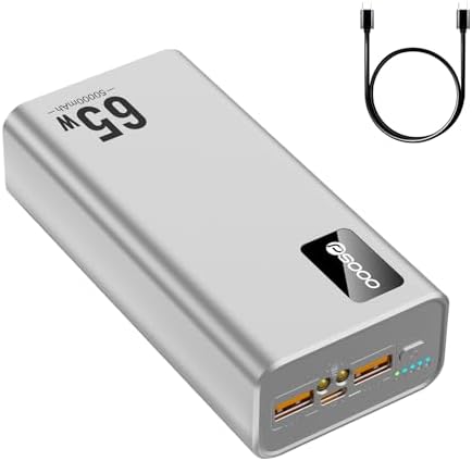 Power Bank Fast Charging 50000mAh, 65W Laptop Portable Charger USB C Compatible with MacBook Dell, PD External Battery Bank Compatible with iPhone 14/13, Cell Phone, Tablet, 3 Output &1 Input