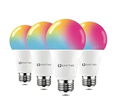 EASYTAO Focos Inteligentes Alexa Wi-Fi, Foco Led E27 9W RGB 2.4Ghz, Colores Regulable, Control Remoto de APP y Control de V…