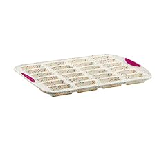 Trudeau 24 Slot Mini Bar Pan Silicone Bakeware, Confetti White