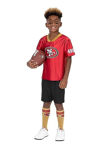 MODERN HERO NFL San Francisco 49Ers Officially Licensed Youth Essentials Jersey, Eyeblacks, And Socks Set Includes 49Ers Shor