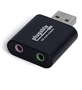 Plugable USB Audio Adapter with 3.5mm Speaker-Headphone and Microphone Jack, Add an External Ster...