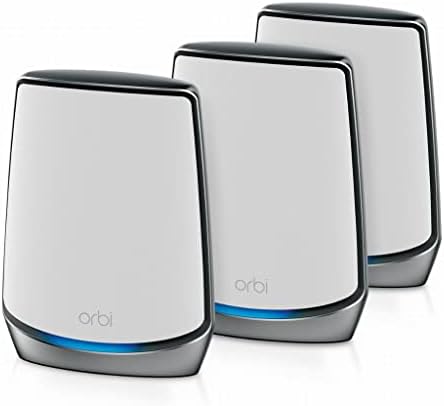 NETGEAR Orbi WiFi 6 Mesh WLAN System (RBK853) | Triband Mesh, Router mit 2x Satelliten | WLAN-Abdeckung bis zu 525 m², über 100 Geräte bis 6 GBit/s (AX6000)| einfache App Installation