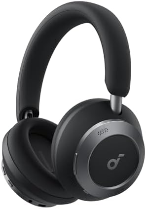 Soundcore Space One Pro by Anker, Adaptive Active Noise Cancelling Headphones Driven by 6 Mics, Super Foldable Design, 60H Lossless Audio, Ultra-Fast Charging, Hi-Res Wireless Audio, Comfortable Fit