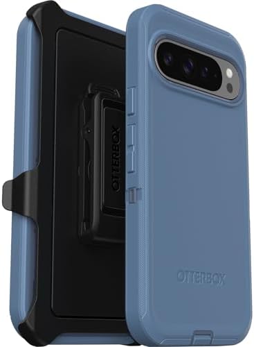 OtterBox Google Pixel 9 Pro XL Defender Series Case - Baby Blue Jeans (Blue), Rugged & Durable, with Port Protection, Includes Holster Clip Kickstand