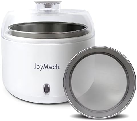 JoyMech Compact Yogurt Maker with Strainer, Greek Yogurt Maker Machine with Constant Temperature Control, Stainless Steel Container, 1 Quart Container, Ideal for Homemade Yogurt,Natto and Kefir