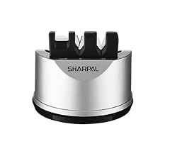 SHARPAL 191H Pocket Kitchen Chef Knife Scissors Sharpener for Straight & Serrated Knives, 3-Stage Knife Sharpening Tool Hel…