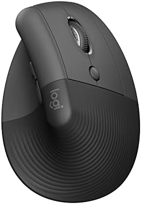 Mouse Sem Fio Logitech Lift Vertical com Design Ergonômico para Redução de Tensão Muscular, Cliques Silenciosos, Conexão Bluetooth ou USB Logi Bolt, Compatível com Windows/macOS/iPadOS - Grafite