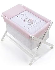 mibebestore Vestidura Minicuna Tijeras Blanco/Rosa (No Incluye Estructura)