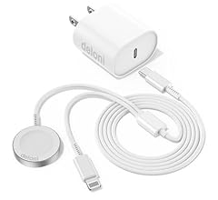 Upgraded for Apple Watch Charger, 2 in 1 USB C Magnetic iWatch Charger Cord & USB-C to Lighting Cable 6FT with Type C Block…