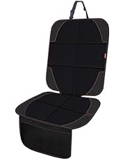 MORROLS Protector de Asiento de Coche para niños, 1 Paquete de Protectores de Asiento de Cuero Impermeables con Fondo Antideslizante, Bolsillos Grandes de Malla de Cuero y Tela, para SUV, sedán,