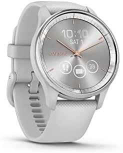 Garmin vívomove Trend, Stylish Hybrid Smartwatch, Long-Lasting Battery Life, Dynamic Watch Hands and Touchscreen Display, Mist Gray