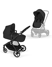 CYBEX Gold Sillita de paseo EOS 2-en-1, Sistema de viaje, Desde el nacimiento hasta 22 kg (aprox. 4 años), Negro (Moon Black)