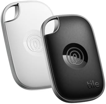 Tile by Life360 Pro (2024) - Powerful Bluetooth Tracker, Key Finder and Item Locator for Keys Bags, and More. Both iOS and Android Compatible. Phone Finder. 2-Pack (Black/White)