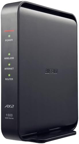 Buffalo WSR-1500AX2L/N WiFi Router, Wireless LAN Wi-Fi 6, 11ax, 11ac, AX1500, 1201+300Mbps, Easy Mesh, Japanese Manufacturer, iPhone, Nintendo Switch, PS5 Eco Package