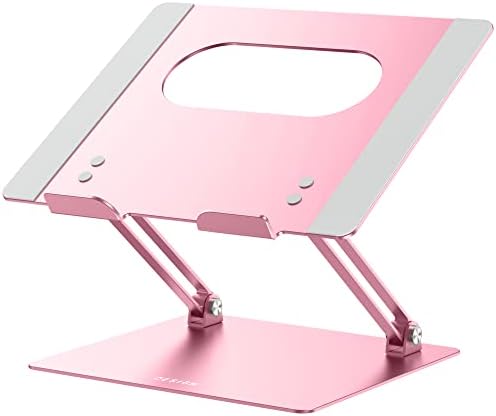 BESIGN LS10 Aluminum Laptop Stand, Ergonomic Adjustable Notebook Stand, Riser Holder Computer Stand Compatible with Air, Pro, Dell, HP, Lenovo More 10-14" Laptops, Pink