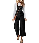 Happy Sailed Women Corduroy Overalls Casual Loose Sleeveless Adjustable Strap Wide Leg Jumpsuits ...