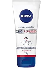 NIVEA Creme para Mãos Reparação com Dexpanthenol 75g - Creme de Mãos que oferece alívio imediato do ressecamento e hidrata por 24h, com poderoso ativo Dexpanthenol e ainda cabe na bolsa