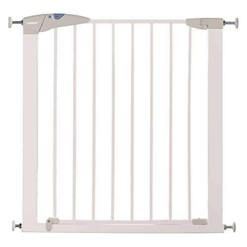 Munchkin Lindam Stair Gate | Sure Shut Axis Toddler & Baby Gate | Stair Gate Pressure Fit Baby or Dog Gate | Baby Safety Gate for Stairs & Doorways, Easy Install No-Screws Child Gate | 76-82cm| White