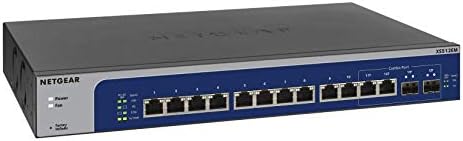 NETGEAR 12-Port 10G Multi-Gigabit Plus Switch (XS512EM) - Managed, with 2 x 10G SFP+, Desktop or Rackmount, and Limited Lifetime Protection