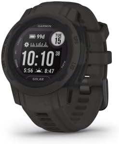 Garmin Instinct 2S Solar, Smaller-Sized GPS Outdoor Watch, Solar Charging Capabilities, Multi-GNSS Support, Tracback Routing, Graphite, 40 MM