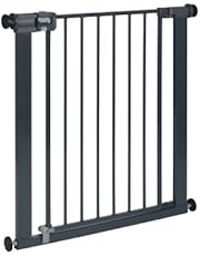 Safety 1st Easy Close Metal, Barrera Seguridad Niños Escalera Presión, 73–80cm (máx. 108cm), Valla Seguridad Infantil Fácil Cierre, Abre 1 Mano, Sin Tornillos (Sin Taladros), Doble Bloqueo, Negra