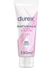 Durex Natural Extra Sensitive Lube, 100ml, Water Based Lube, Natural Lubricant, Intimate Gel, Non Sticky, Condom &amp; Toy Compatible, pH Friendly, Ease Vaginal Dryness &amp; Discomfort, Aloe Vera