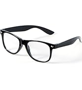 Spooktacular Creations Nerd Costume Glasses, Black Fake Glasses with Clear Lenses Nerd Glasses Co...